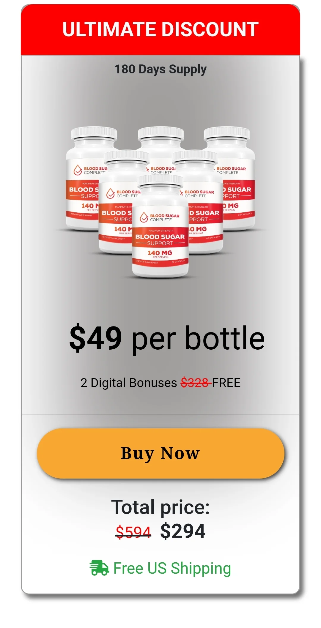 Blood Sugar Complete™ 6 bottles pricing